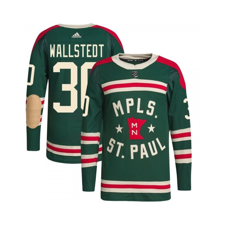 Men's Jesper Wallstedt MN Jersey Adidas 2022 Winter Classic Player Jersey - Authentic Green