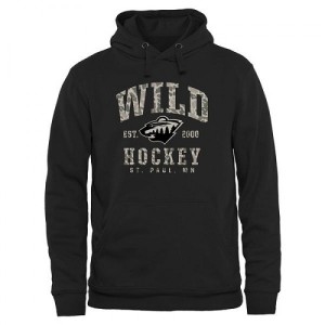 Hot Sale Men's Minnesota Wild Camo Stack Pullover Hoodie...