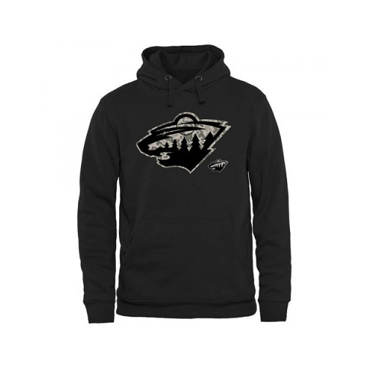 Men's Minnesota Wild Rink Warrior Pullover Hoodie - Black