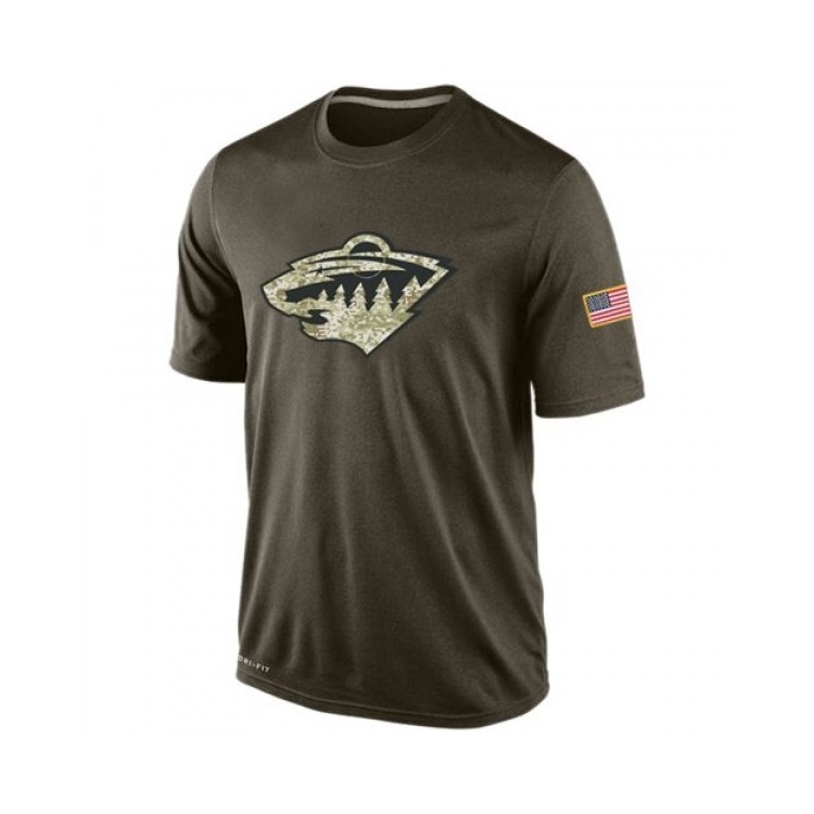 Men's Minnesota Wild Nike Salute To Service KO Performance Dri-FIT T-Shirt - Olive