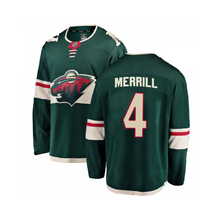 Men's Jon Merrill Pro Ice Hockey Apparel - Minnesota Wild Fanatics Breakaway (Green)