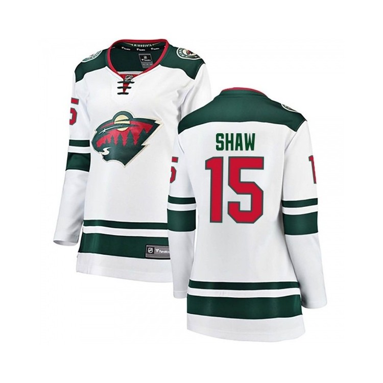 Women's Mason Shaw Away Pro Hockey Jersey - Minnesota Wild Fanatics Breakaway (White)